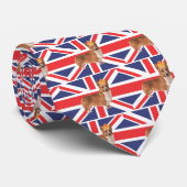 王冠および英国国旗を持つ女王のコーギー ネクタイ (ロール)