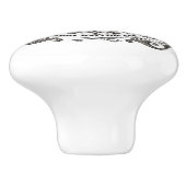 王冠が付いているヴィンテージのハロウィンのモダンなスカル セラミックノブ (側面)