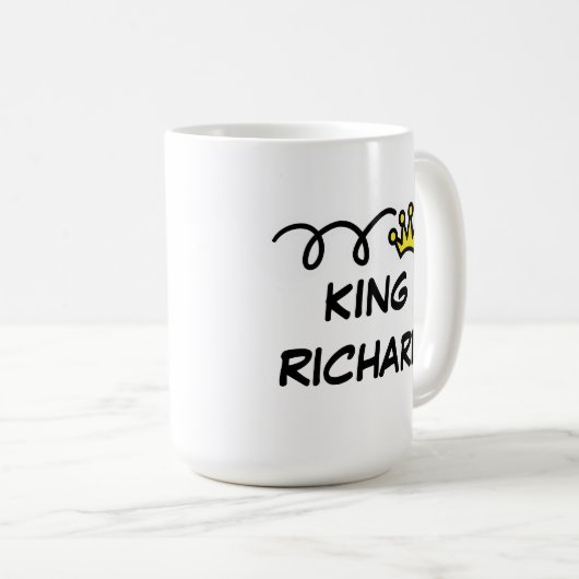 王冠が付いている大きい特大王のサイズのコーヒー・マグ コーヒーマグカップ (正面右)