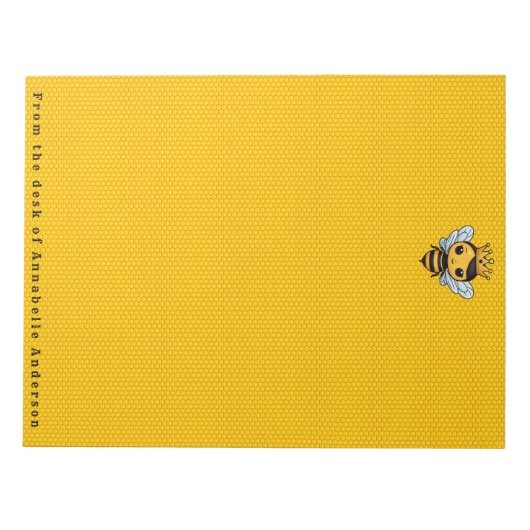 王冠が個性的でかわいいクイーンビー ノートパッド (正面)