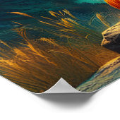 王冠で飾られた威厳のあるイエス ポスター (角)