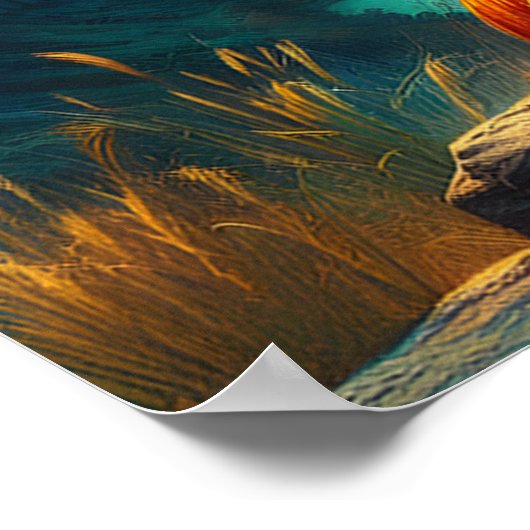 王冠で飾られた威厳のあるイエス ポスター (角)