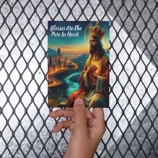 王冠で飾られた威厳のあるイエス ポストカード