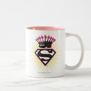 王冠とのSupergirlのロゴ ツートーンマグカップ