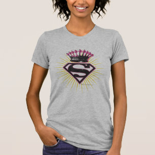 王冠とのSupergirlのロゴ Tシャツ
