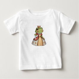 王冠とドレスを着たお姫様のカエル ベビーTシャツ