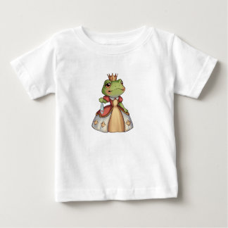 王冠とドレスを着たお姫様のカエル ベビーTシャツ