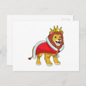 王冠とマントを纏ったライオン王 ポストカード (正面/裏面)