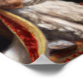 王冠とローブを着た犬の油絵 ポスター (角)