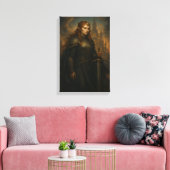 王冠と剣で鎧をまとったエルフの戦士の女王 キャンバスプリント (インサイチュ (リビング))