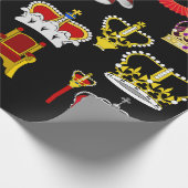 王冠と女王冠王室のファッション ラッピングペーパー (角)