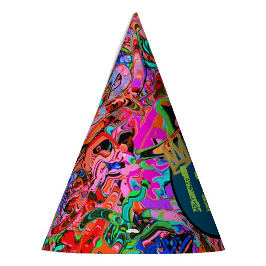 王冠と年齢を持つグラフィティ パーティーハット (左)