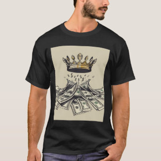 王冠と通貨 – 富の力イラストレーション Tシャツ