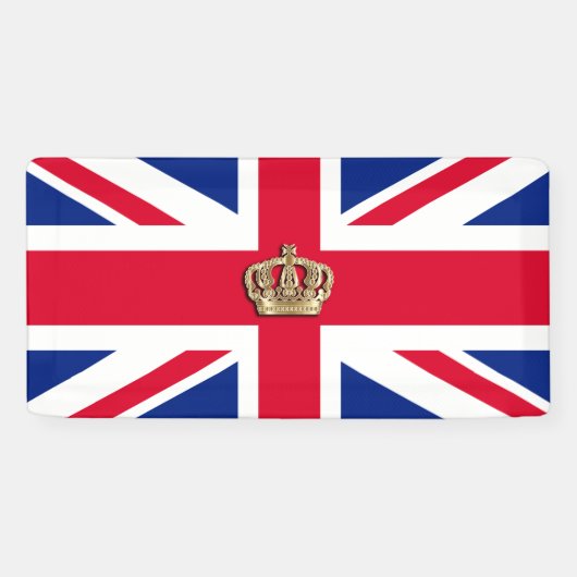 王冠と連合ジャック愛国旗 横断幕 (横)