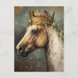 王冠に入ったおとぎ話の馬 ポストカード
