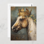 王冠に入ったおとぎ話の馬 ポストカード (正面/裏面)