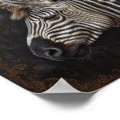 王冠に愛らしいゼブラ ポスター (角)
