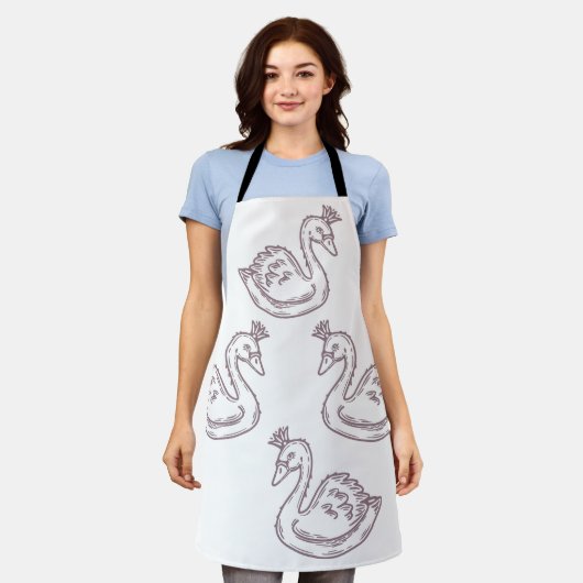 王冠に白鳥 エプロン (着用した状態)