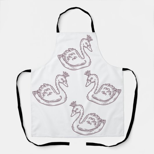 王冠に白鳥 エプロン (正面)