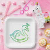 王冠に白鳥 ペーパープレート (パーティー)