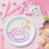 王冠に白鳥、王女 ペーパープレート (パーティー)