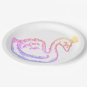 王冠に白鳥、王女 ペーパープレート (アングル)