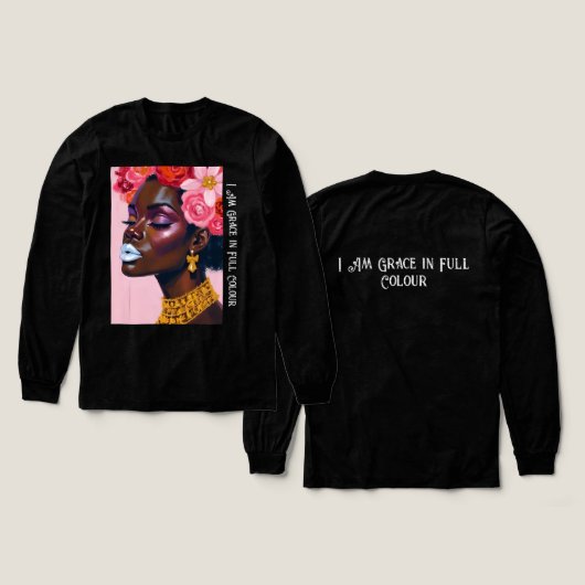 王冠に開花フローラ女王 トライブレンドＴシャツ (デザイン 正面＆背面)