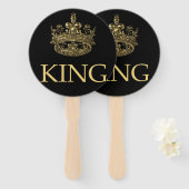 王冠のエンブレム王室の ハンドファン (正面&裏面)