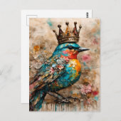 王冠のゴージャスな鳥 ポストカード (正面/裏面)