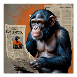 王冠のチャイムロイヤルティ» ポップ・アートの -おもしろいアカラフルート ポスター