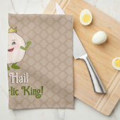 王冠のニンニク王 – かわいいおもしろいカスタム, キッチンタオル (四つ折り)