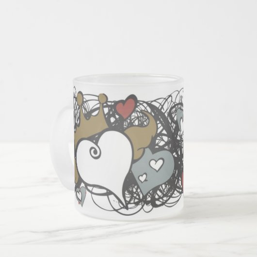 王冠のハートのマグ フロストグラスマグカップ (正面左)