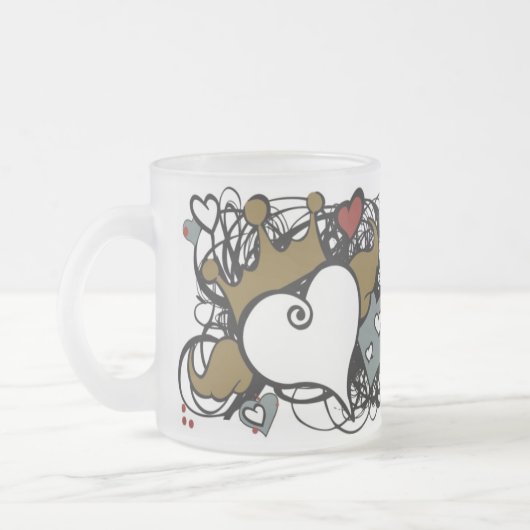 王冠のハートのマグ フロストグラスマグカップ (左)