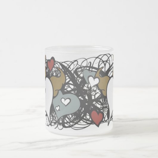 王冠のハートのマグ フロストグラスマグカップ (中央)