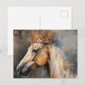 王冠のパロミノの馬 ポストカード (正面/裏面)