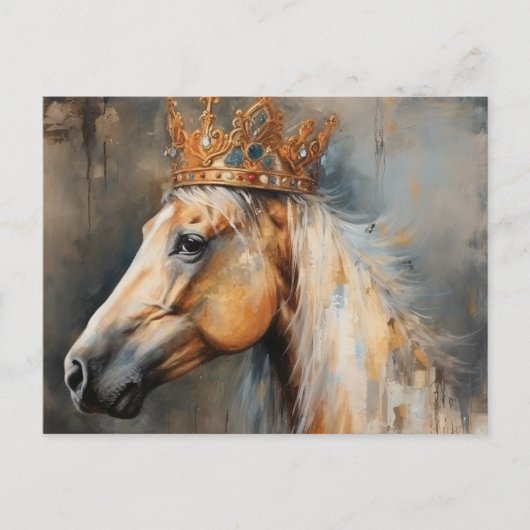 王冠のパロミノの馬 ポストカード (正面)