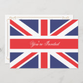 王冠のパーティの招待状を持つロンドンイギリスのコーギー 招待状 (正面/裏面)