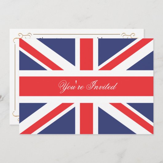 王冠のパーティの招待状を持つロンドンイギリスのコーギー 招待状 (正面/裏面)