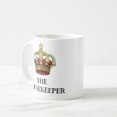 王冠のマグを持つ主婦 コーヒーマグカップ (正面左)