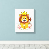 王冠のライオン キャンバスプリント (インサイチュ (ウッドフロア))