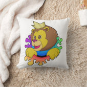 王冠のライオン クッション (ブランケット)