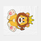 王冠のライオン フリースブランケット (正面(横))