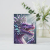 王冠の中の紫色のドラゴン ポストカード (スタンド正面)