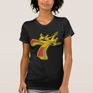 王冠の入れ墨との幸運な第7 Tシャツ