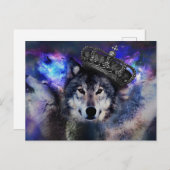 王冠の動物の狼 ポストカード (正面/裏面)