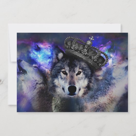 王冠の動物の狼 招待状 (裏面)