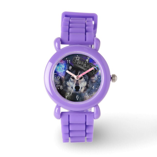 王冠の動物の狼 腕時計 (正面)