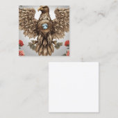 王冠の宝石を飾ったワシ スクエア名刺 (正面/裏面)
