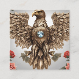 王冠の宝石を飾ったワシ スクエア名刺