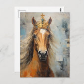 王冠の愛らしい馬 ポストカード (正面/裏面)